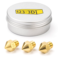 123-3D MK8 brass nozzle set, 1.75mm (0.2/0.4/0.5mm)  DAR00769