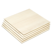 Poplar wood plates, 300mm x 300mm x 4mm (5-pack)