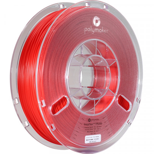 Polymaker PolyFlex red TPU95 filament 2.85mm, 0.75kg 70274 PD01009 PM70274 DFP14179 - 1