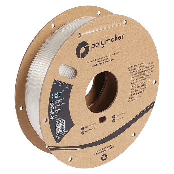 Polymaker PolyFlex transparent TPU-90A filament 2.85mm, 0.75kg PD02009 DFP14370 - 1