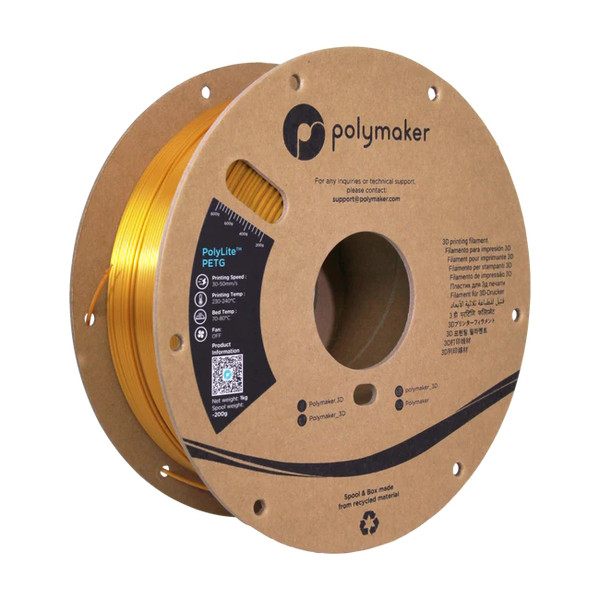 Polymaker PolyLite gold PETG filament 1.75mm, 1kg PB01013 DFP14296 - 1