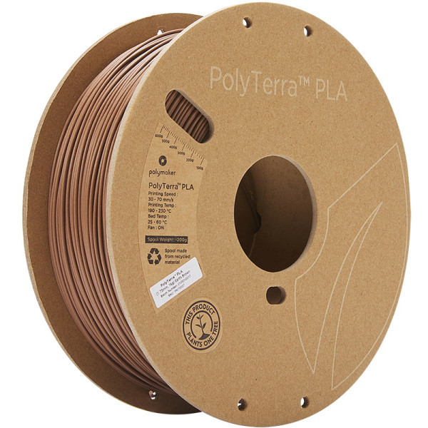 Polymaker PolyTerra earth brown PLA filament 2.85mm, 1kg PM70319 DFP14402 - 1