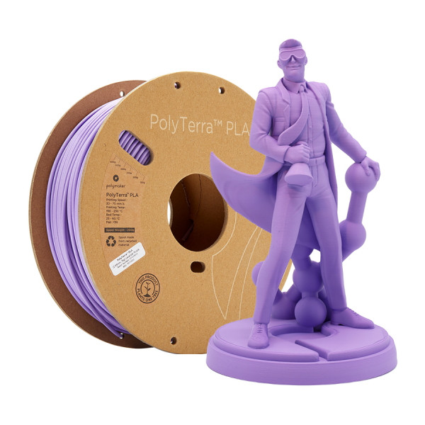 Polymaker PolyTerra lavender PLA filament 1.75mm, 1kg PM70852 DFP14166 - 1