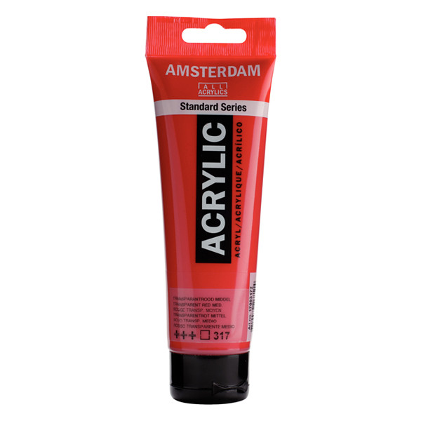 RoyalTalens Talens Amsterdam medium transparent red acrylic paint, 120ml 17093172 220626 - 1