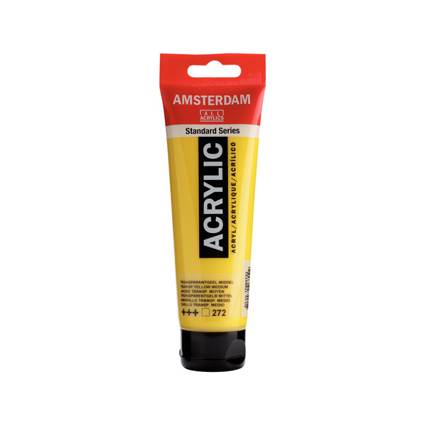 RoyalTalens Talens Amsterdam medium transparent yellow acrylic paint, 120ml 17092722 220615 - 1