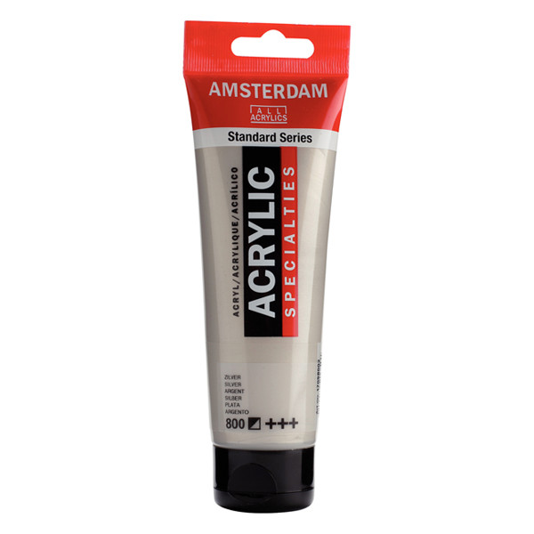 RoyalTalens Talens Amsterdam silver acrylic paint, 120ml 17098002 220676 - 1