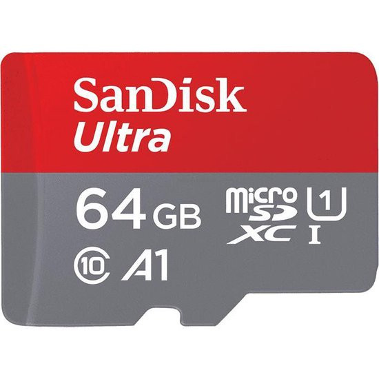 Sandisk MicroSD Ultra A1 memory card class 10 including adapter, 64GB DAR00495 Sandisk MicroSD Ultra A1 memory card class 10 including adapter, 64GB DAR00495 - 1